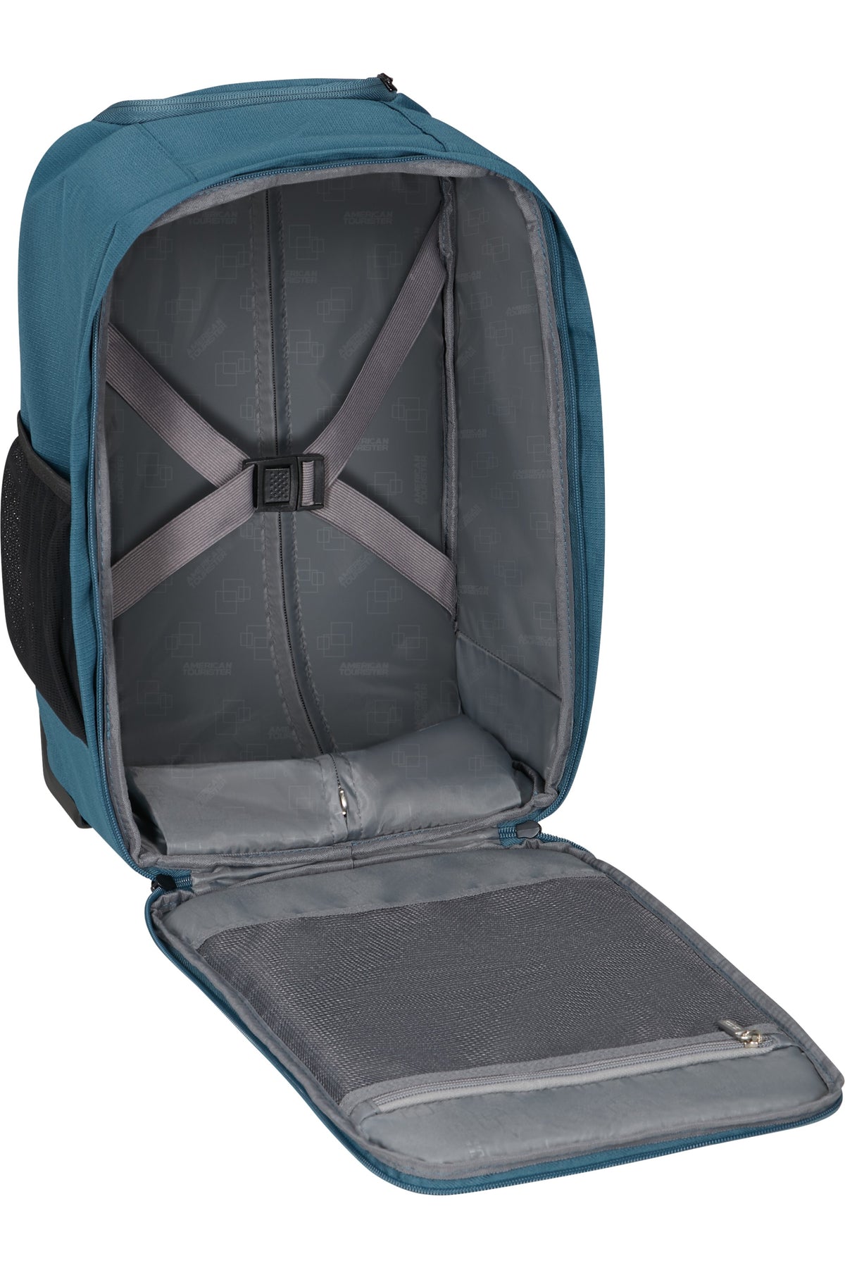 Plecak na kółkach American Tourister Take2Cabin S niebieski – wnętrze