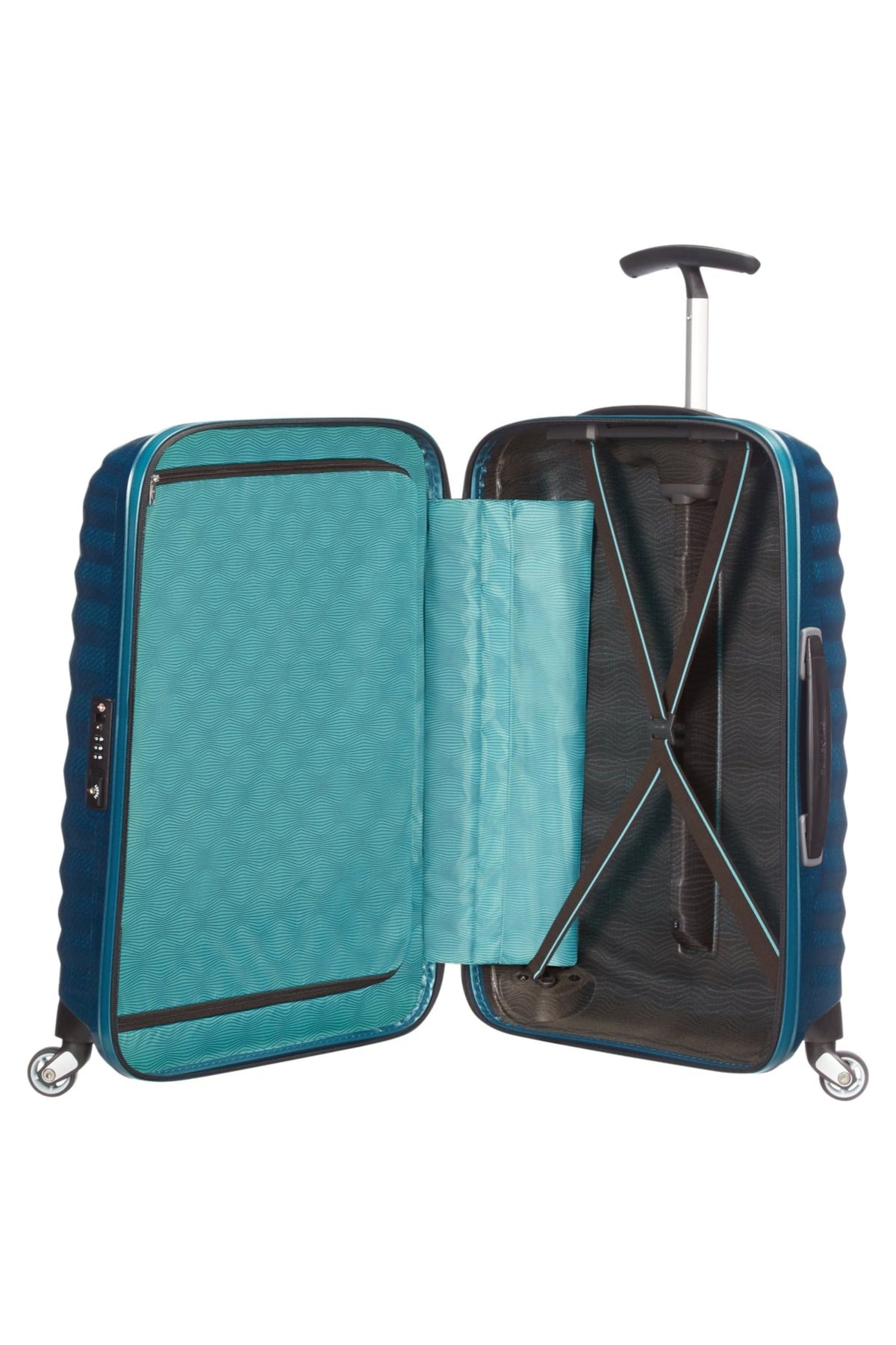 Walizka kabinowa Samsonite Lite-Shock 55 cm Petrol Blue – wnętrze
