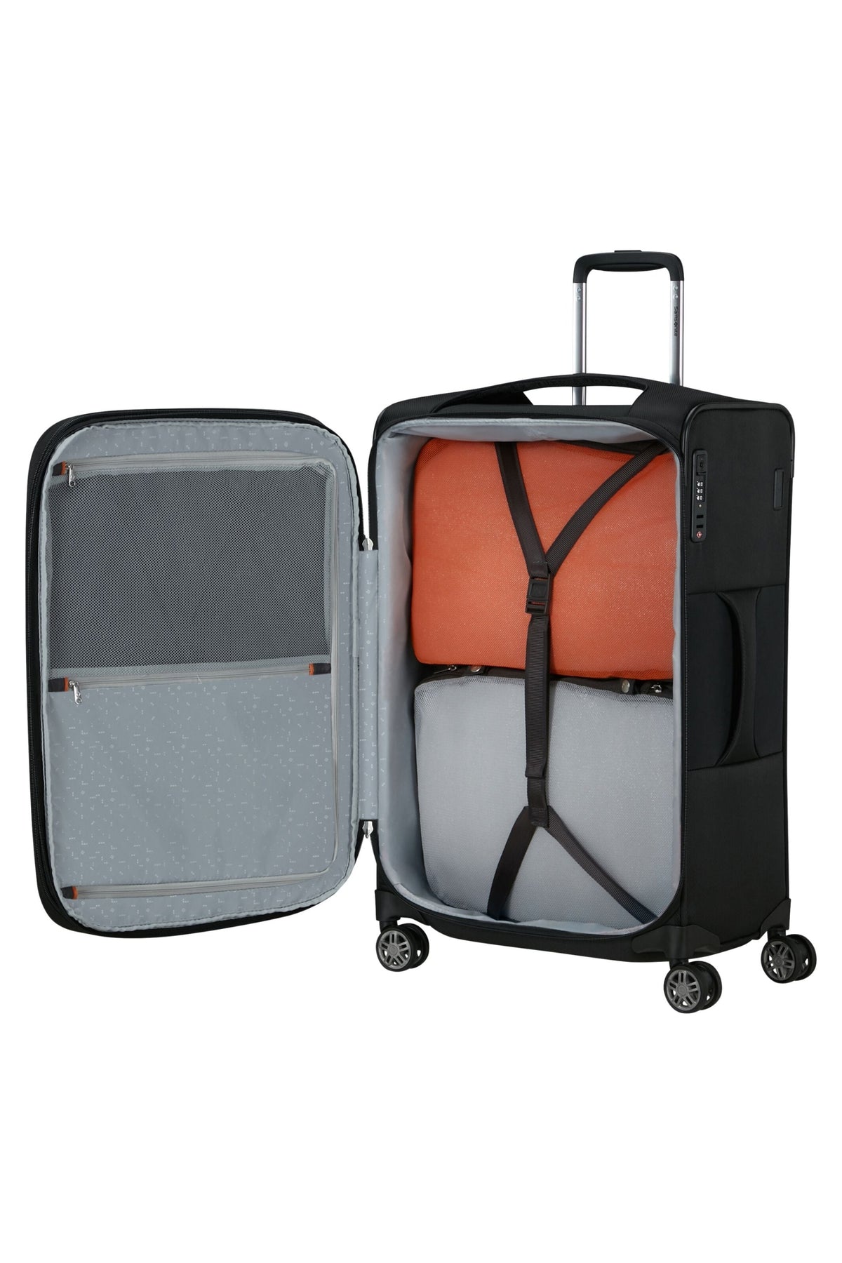 Walizka Samsonite Re-Lite 67 cm powiększana czarny – wnętrze