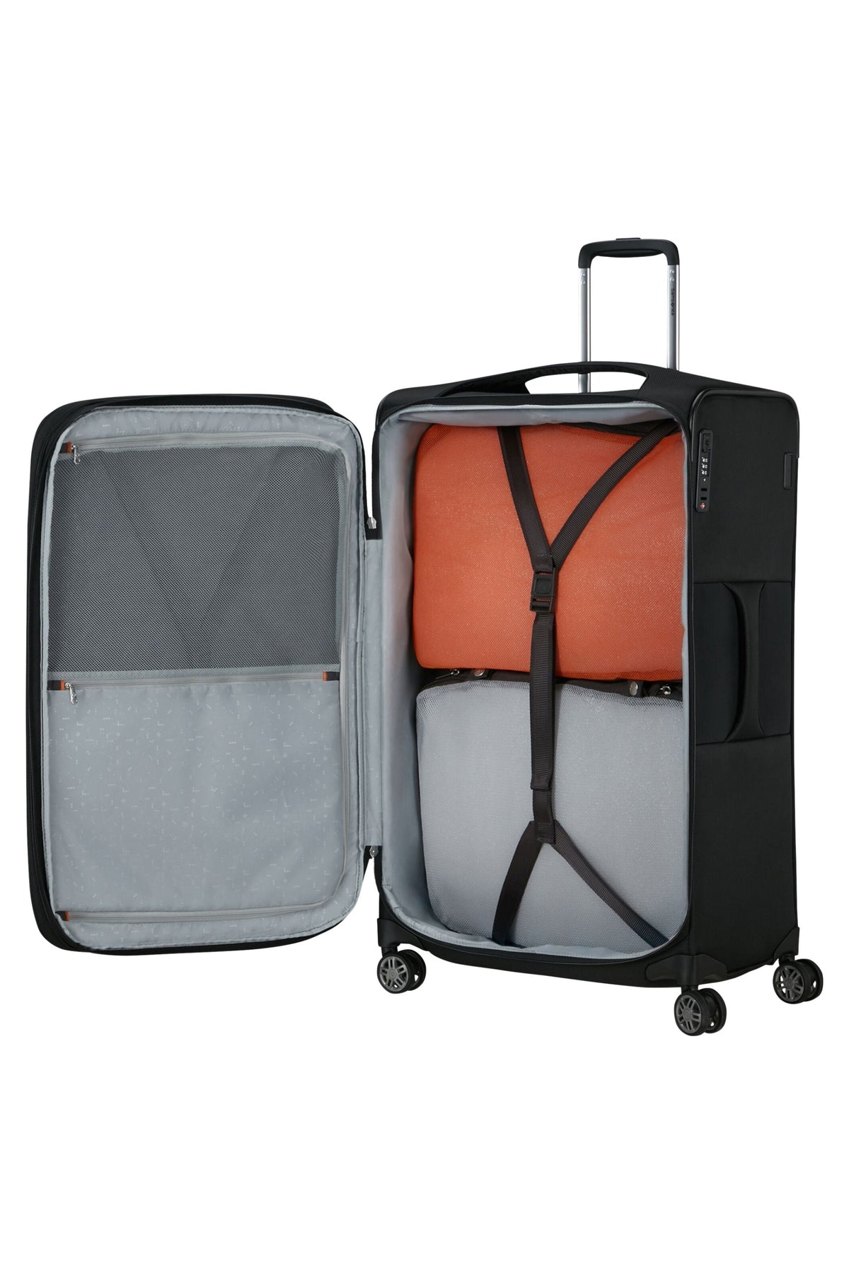 Walizka Samsonite Re-Lite 78 cm powiększana czarny – wnętrze