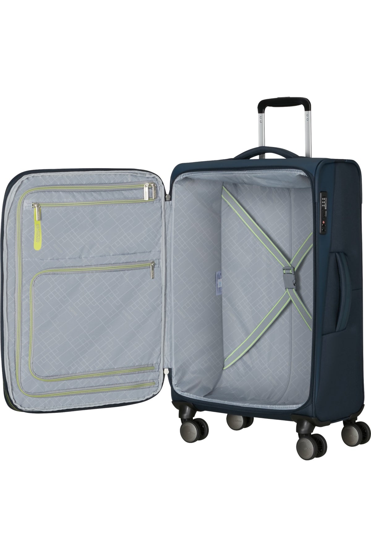 Walizka American Tourister Wanderlite M powiększana Dark Navy – wnętrze
