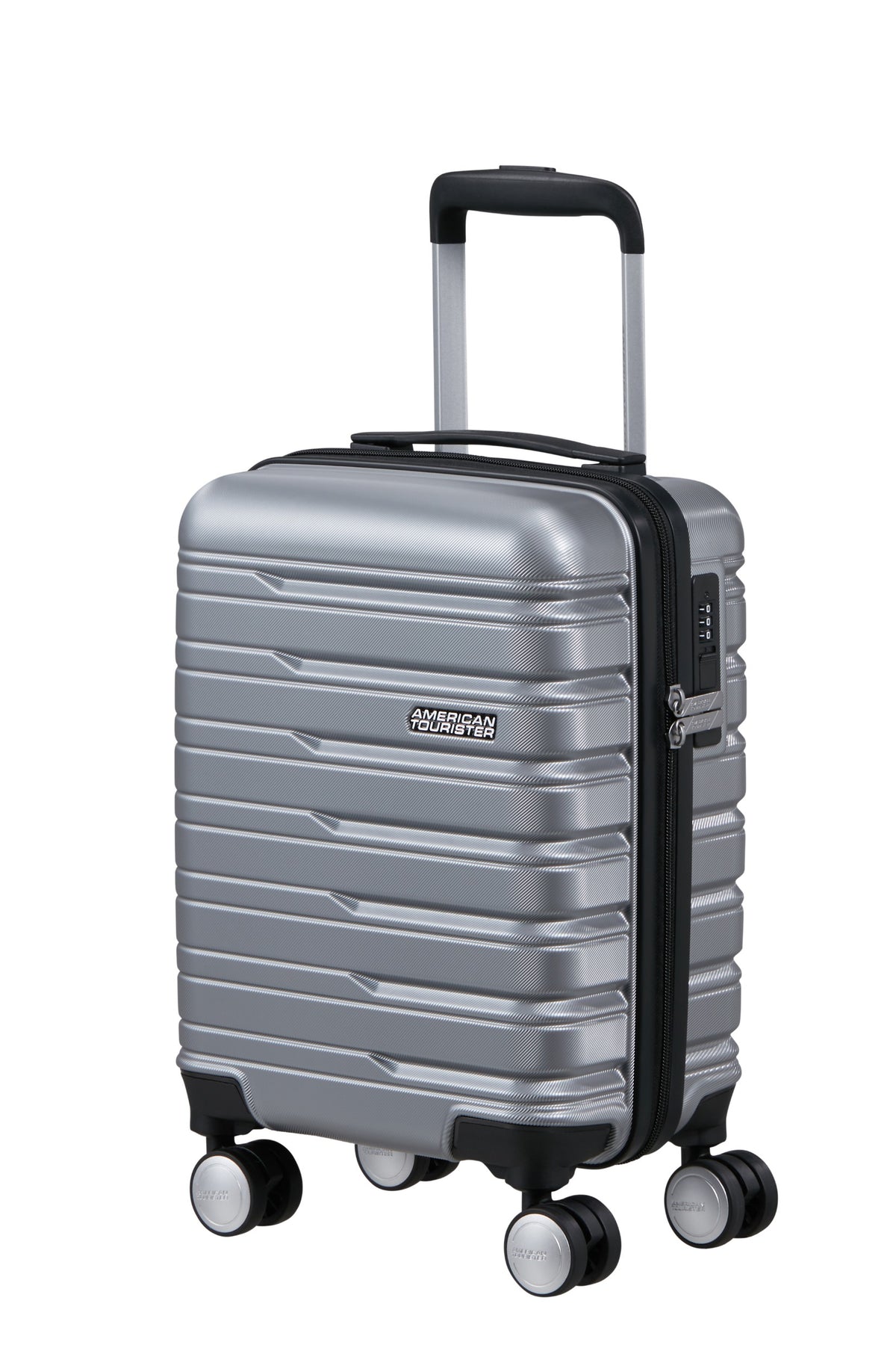 Walizka kabinowa z odpinanymi kółkami American Tourister Flashline Sky Silver – zdjęcie 1