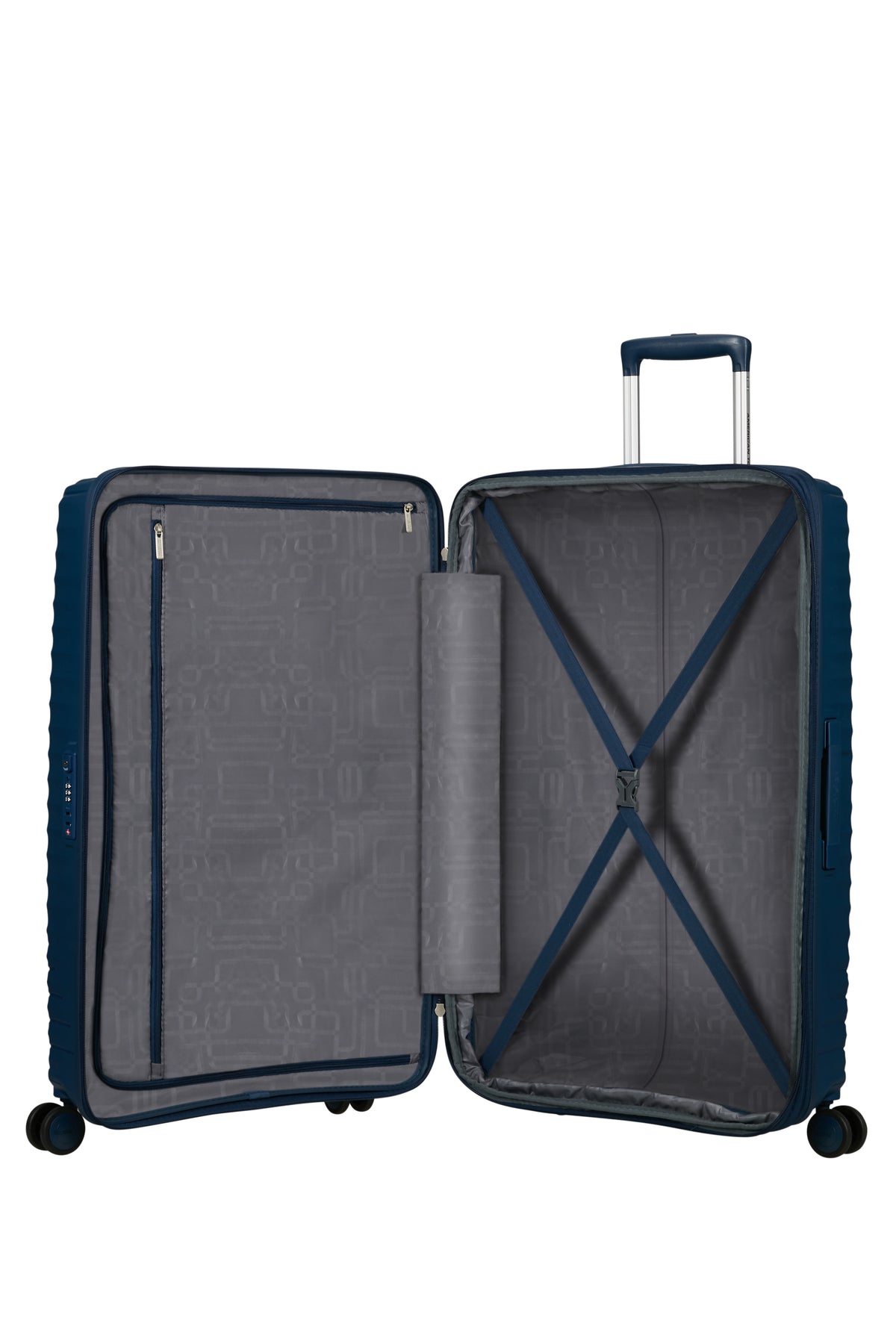 Walizka American Tourister Diablast 78 cm powiększana Darkwave Blue – wnętrze