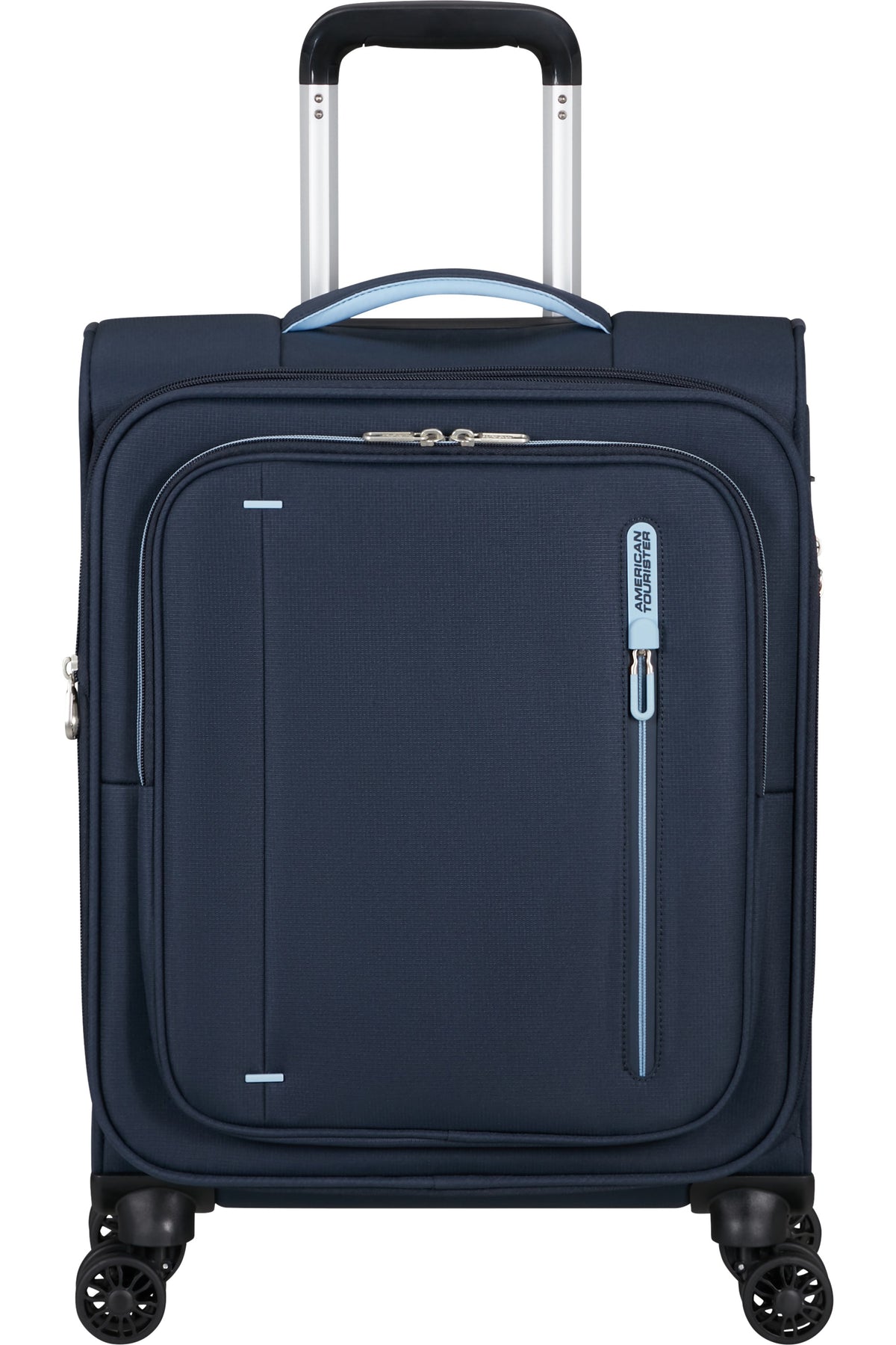 Walizka kabinowa American Tourister Cloudrider 55 cm powiększana granatowa – widok 3/4