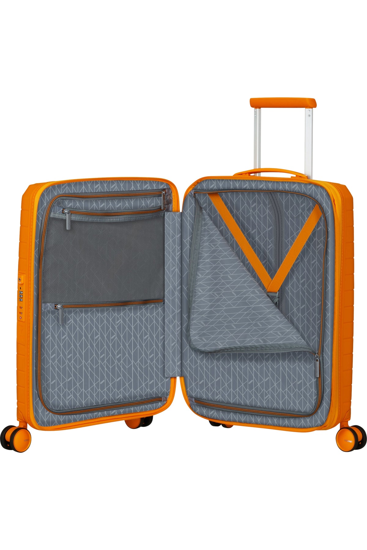 Walizka kabinowa American Tourister FastForward 55 cm powiększana pomarańczowa – wnętrze