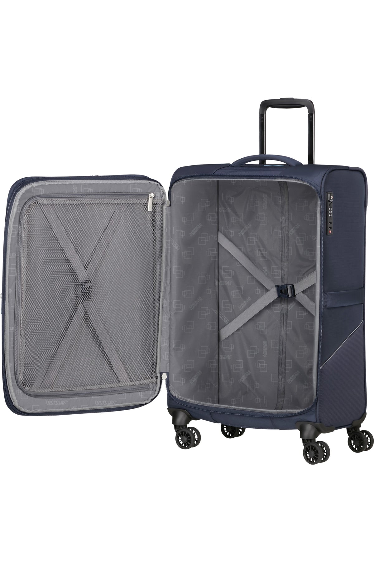 Walizka American Tourister SummerRide 69 cm powiększana granatowa – wnętrze