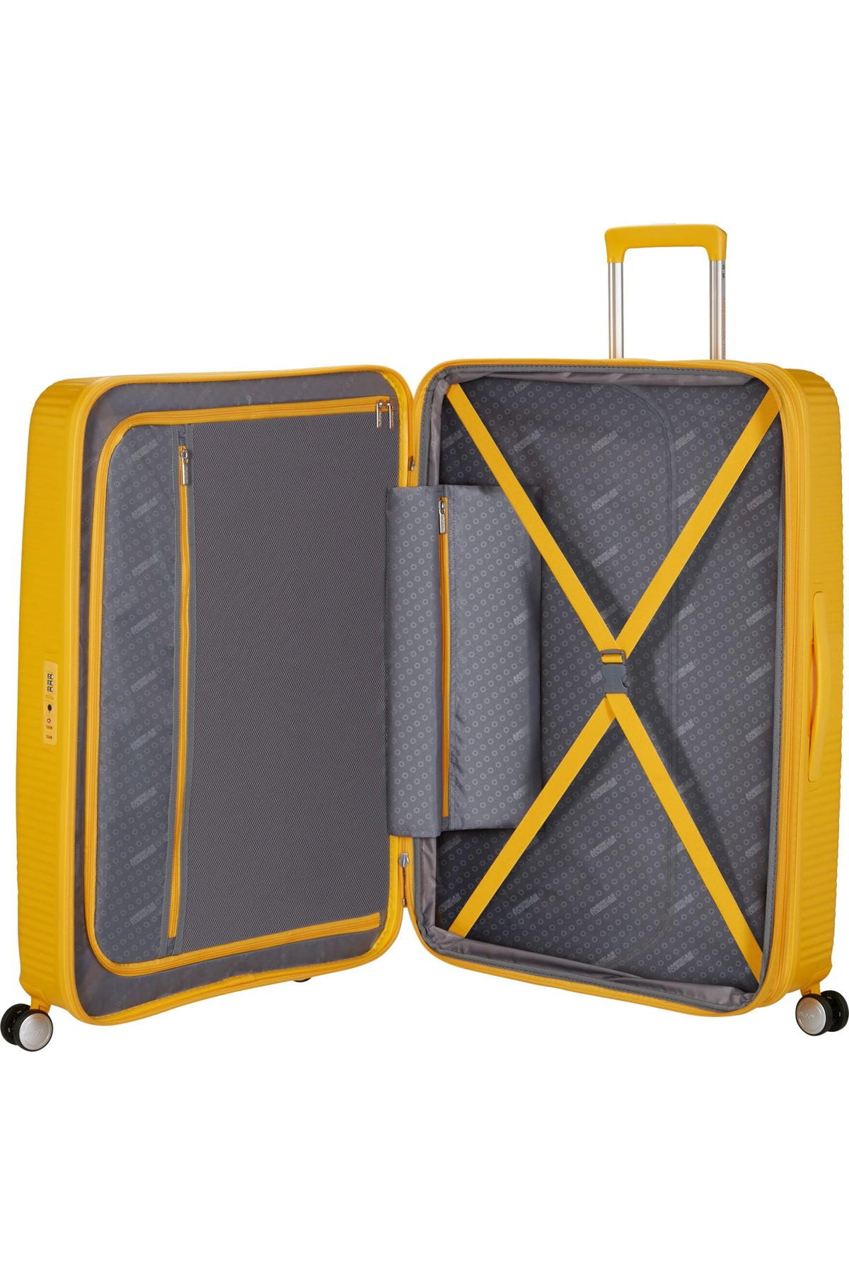 Walizka American Tourister Soundbox 80 cm powiększana Golden Yellow – wnętrze