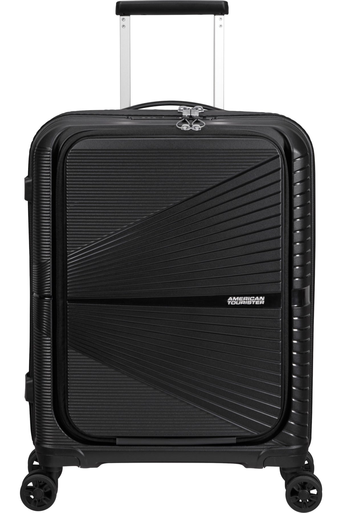Walizka kabinowa American Tourister Airconic 55 cm z przednią kieszenią Onyx Black – widok 3/4
