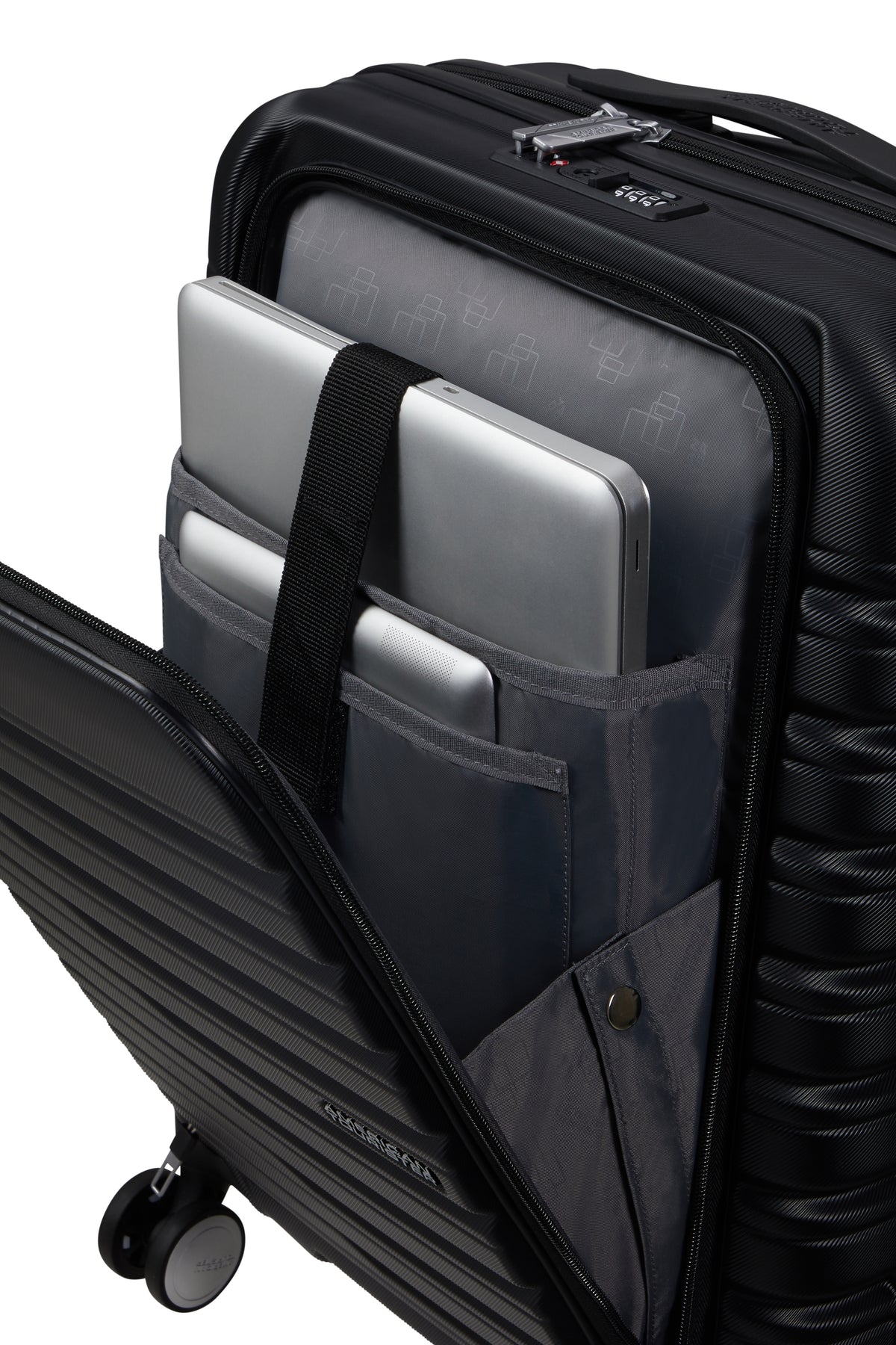 Walizka kabinowa na laptopa American Tourister Flashline 55 cm Shadow Black – zdjęcie 4