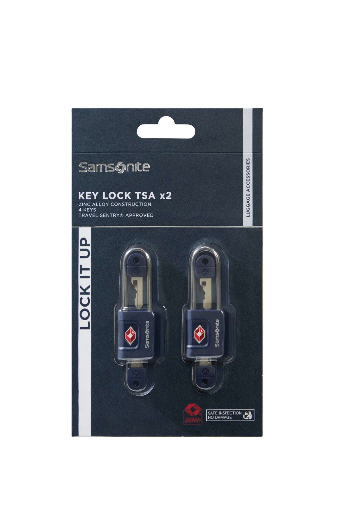 Kłódka na klucz TSA x2 Samsonite Midnight Blue – opakowanie