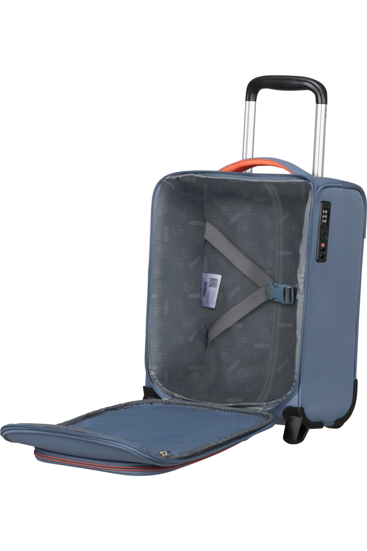 Walizka pod siedzenie American Tourister Cloudrider 40x30x20 cm do Ryanair i Wizz Air niebieska – wnętrze