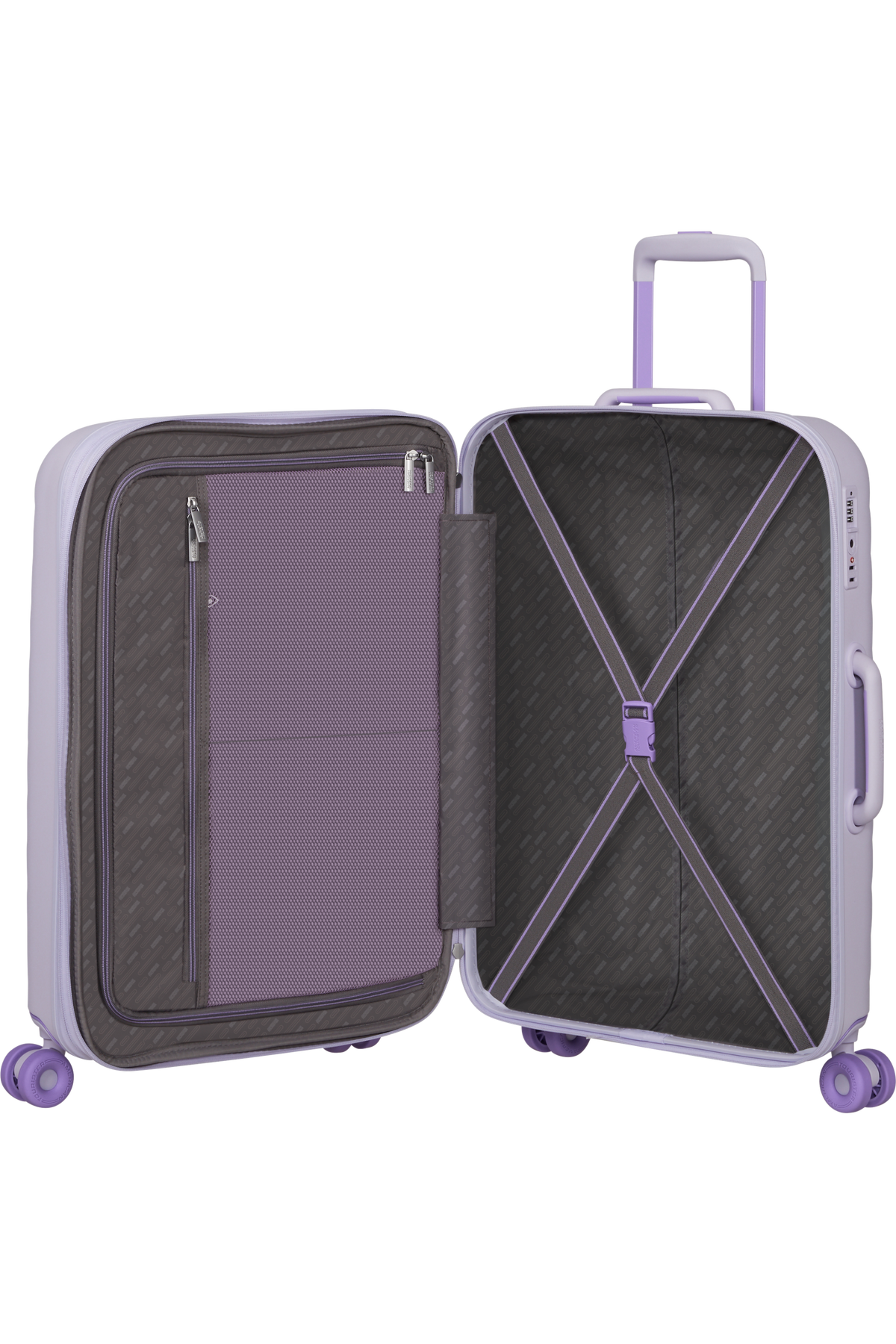 Walizka American Tourister Neovibe 67 cm powiększana Fresh Lilac – wnętrze