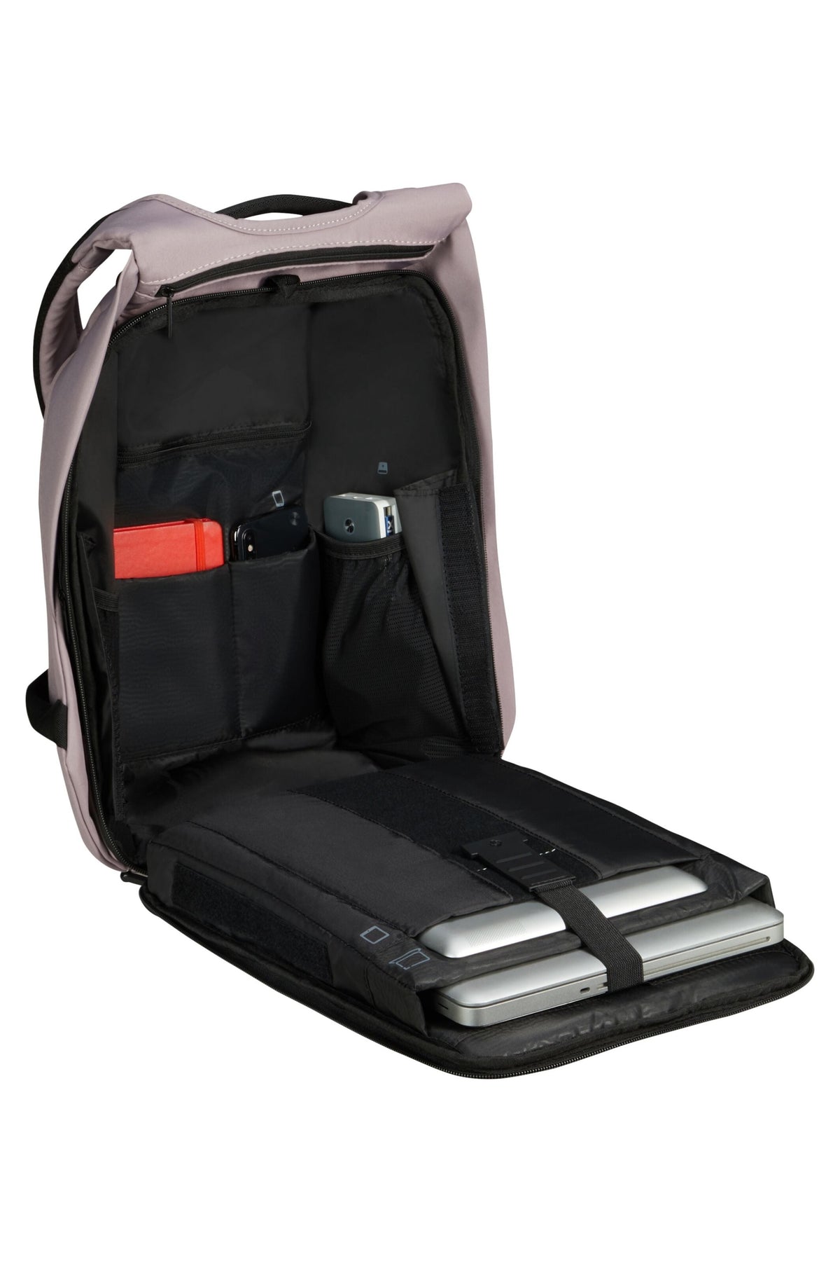 Plecak na laptopa Samsonite Securipak 2.0 14,1″ różowy – wnętrze