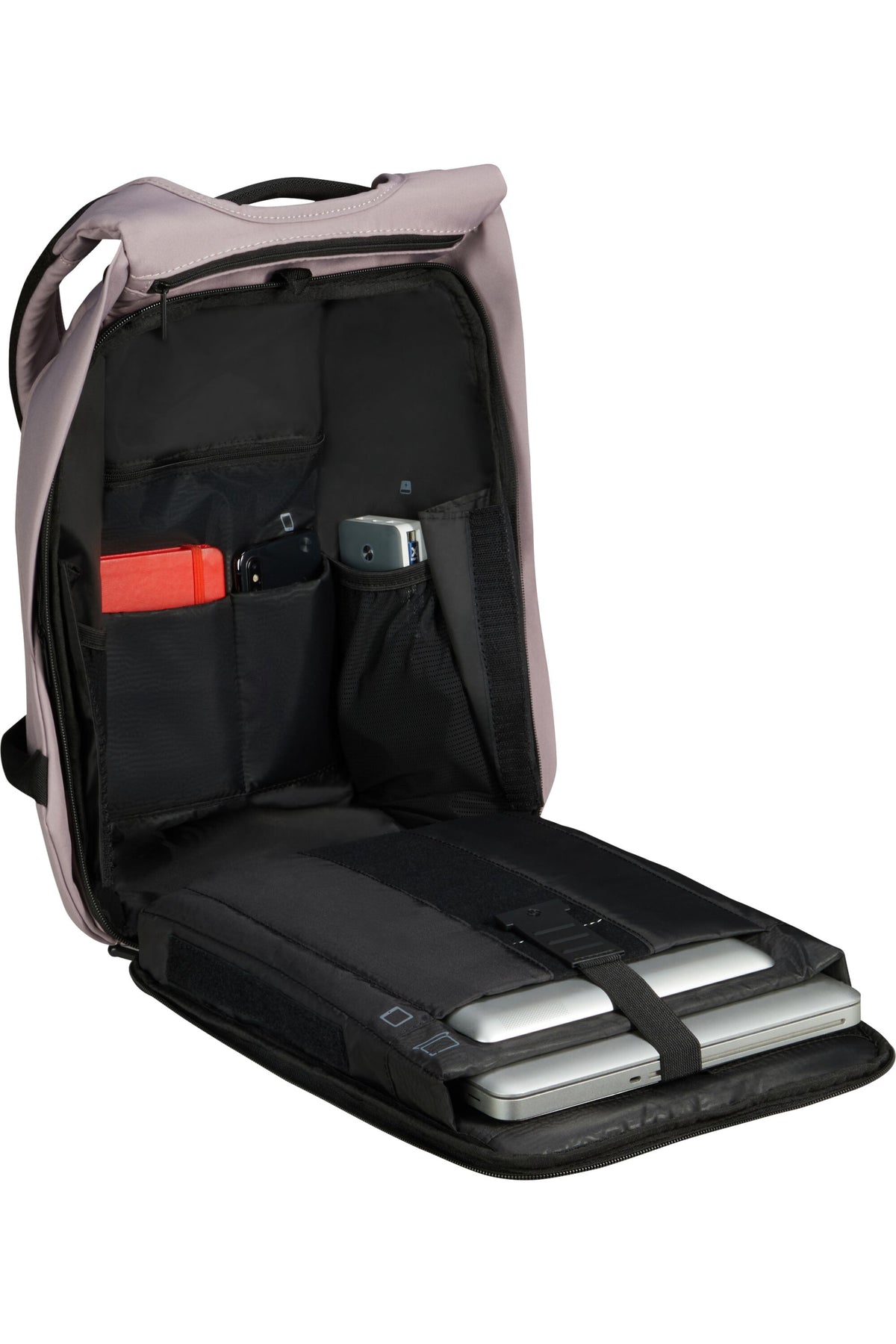 Plecak na laptopa Samsonite Securipak 2.0 14.1" różowy – wnętrze