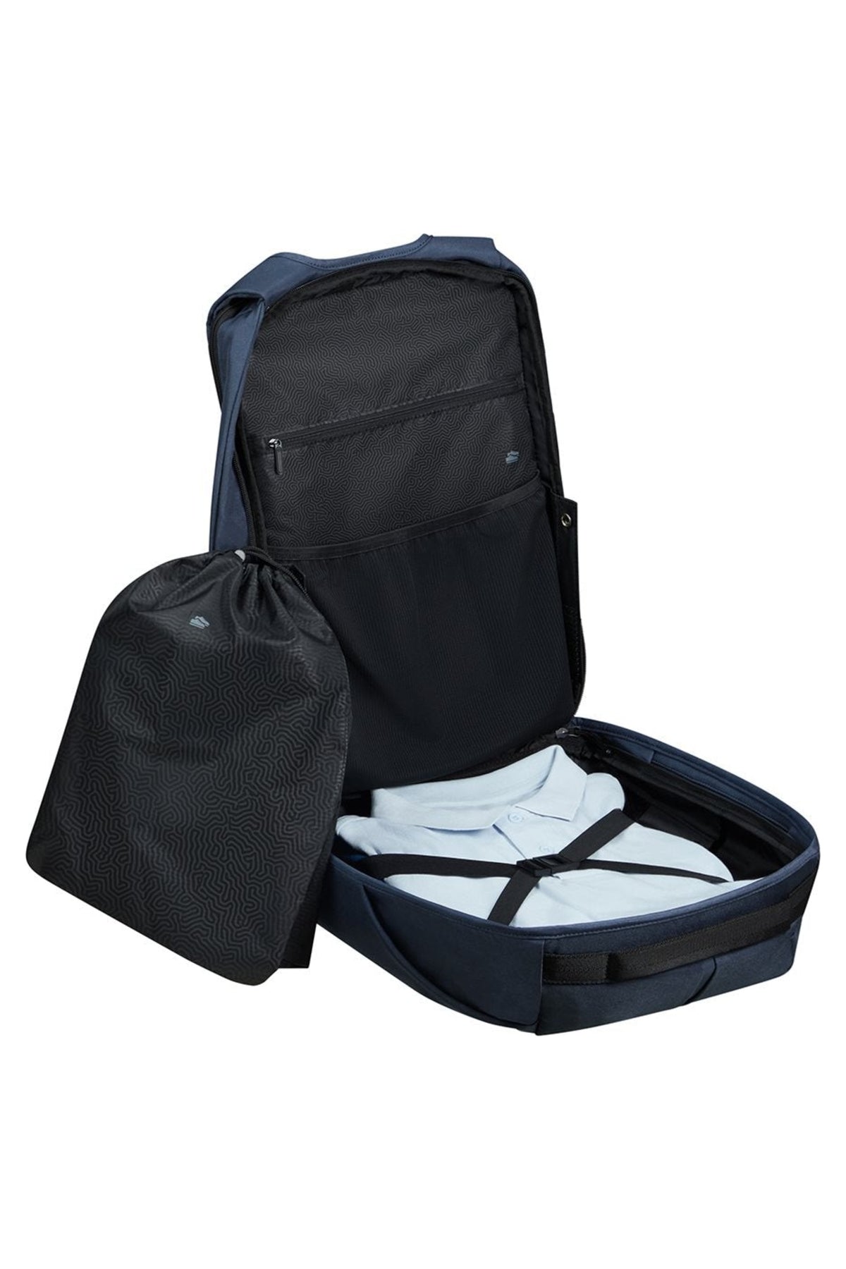 Plecak na laptopa Samsonite Securipak 2.0 17,3″ granatowy – wnętrze