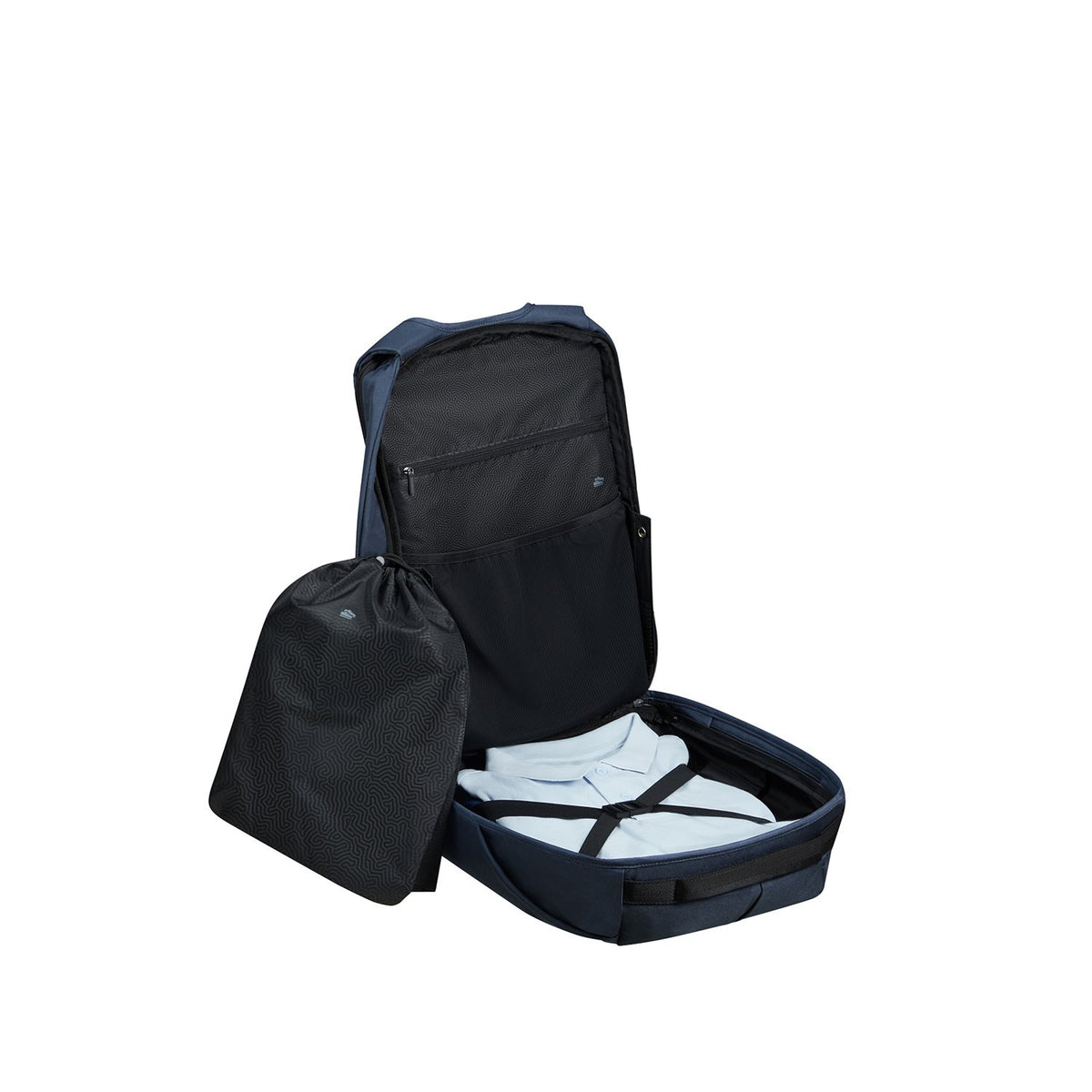 Plecak na laptopa Samsonite Securipak 2.0 17.3" granatowy – wnętrze