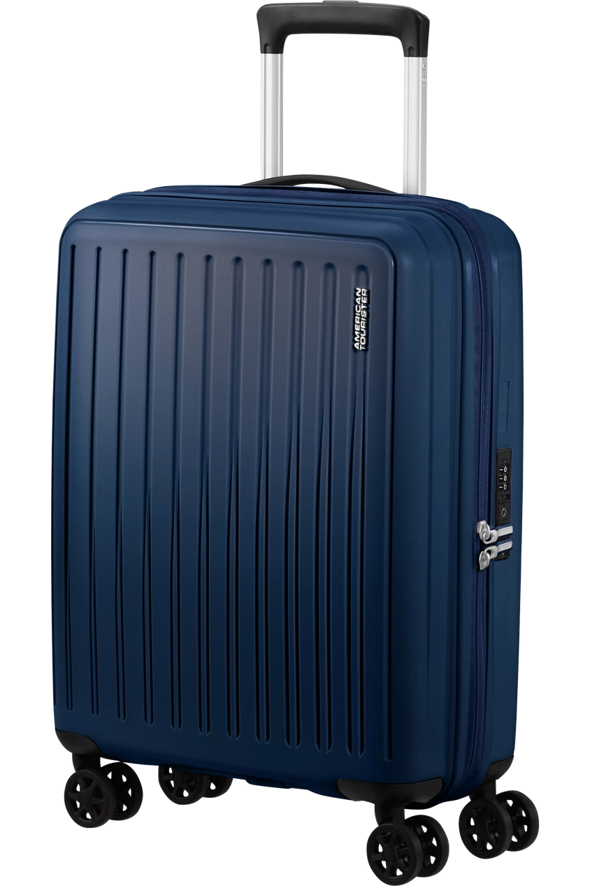 Walizka kabinowa American Tourister Rejoy 55cm granatowa – widok 3/4