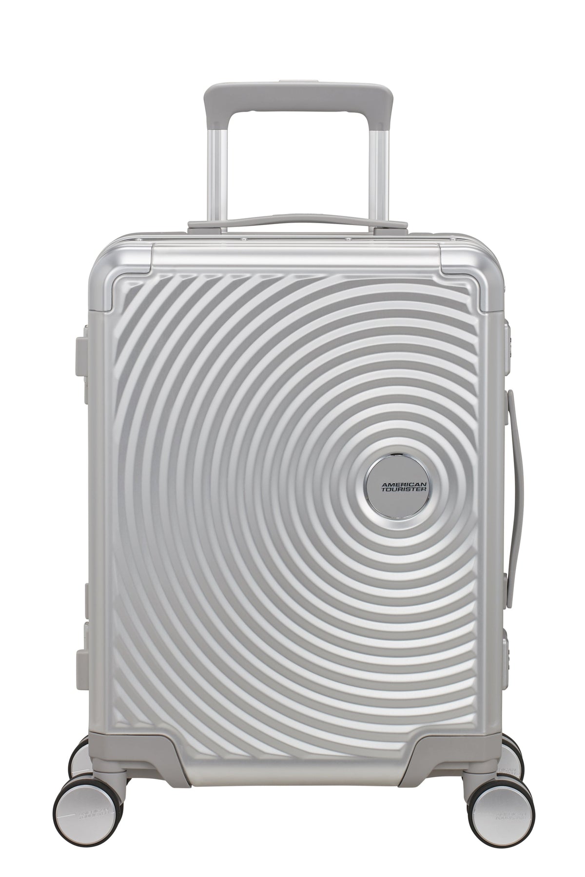 Walizka kabinowa American Tourister Soundbox Alu 55 cm Silver