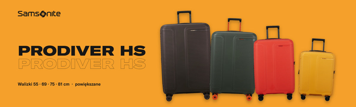 Baner Samsonite Prodiver HS – walizki 55, 69, 75 i 81 cm