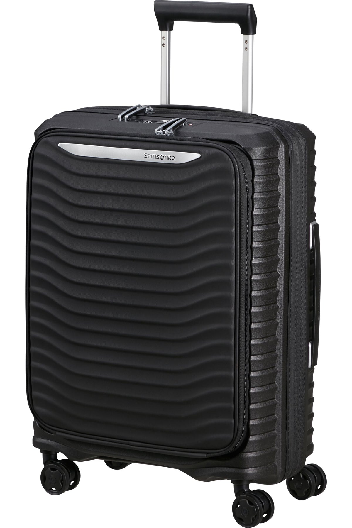 Walizka kabinowa Samsonite Upscape 55 cm czarna – widok 3/4