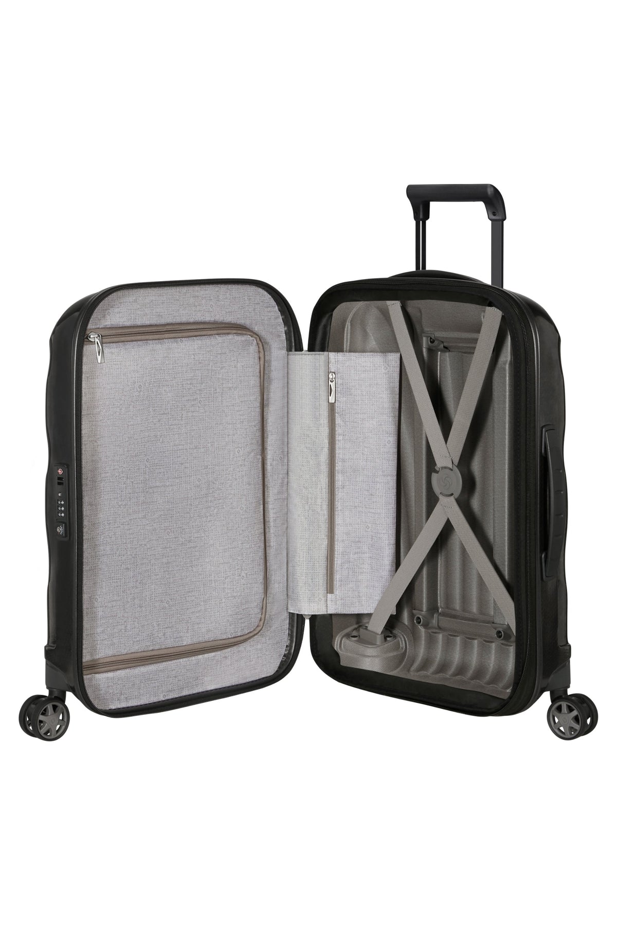 Walizka kabinowa Samsonite C-Lite 55 cm powiększana Black – wnętrze
