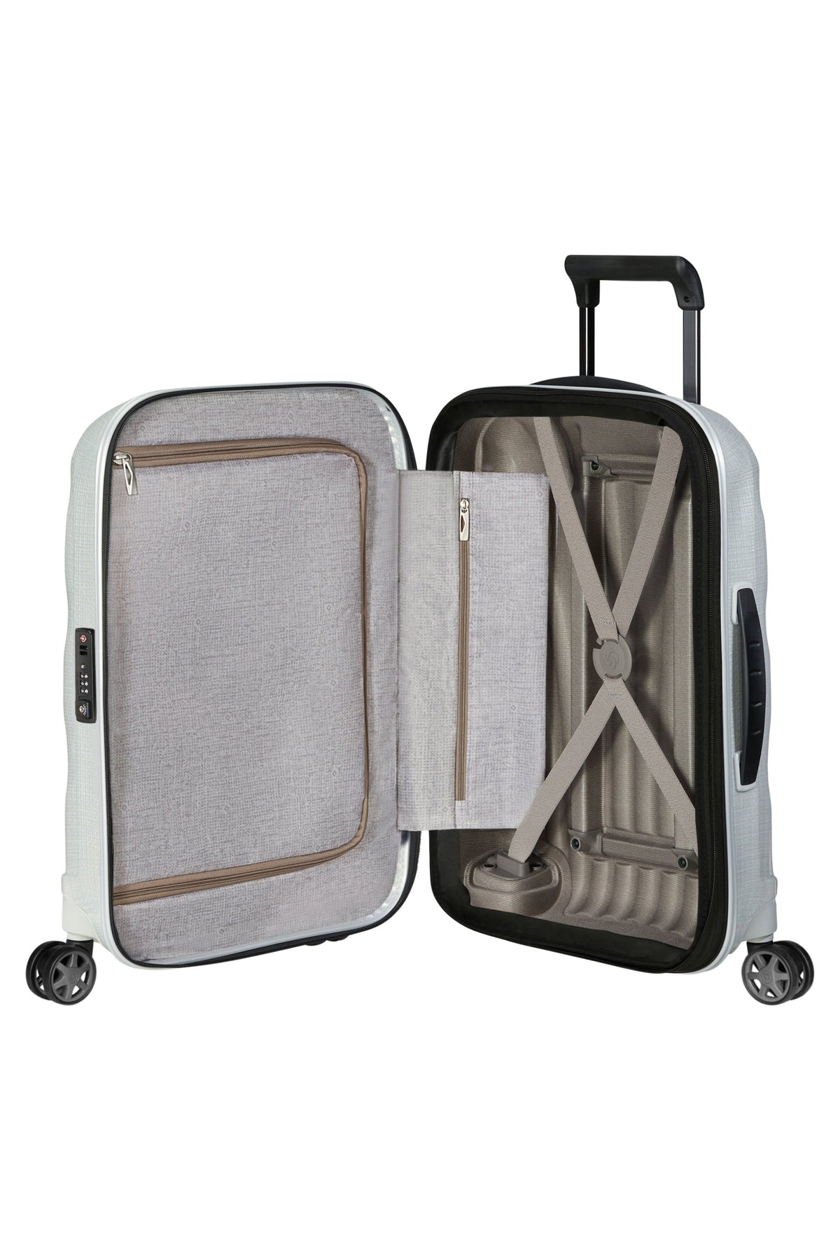 Walizka kabinowa Samsonite C-Lite 55 cm powiększana Off White – wnętrze