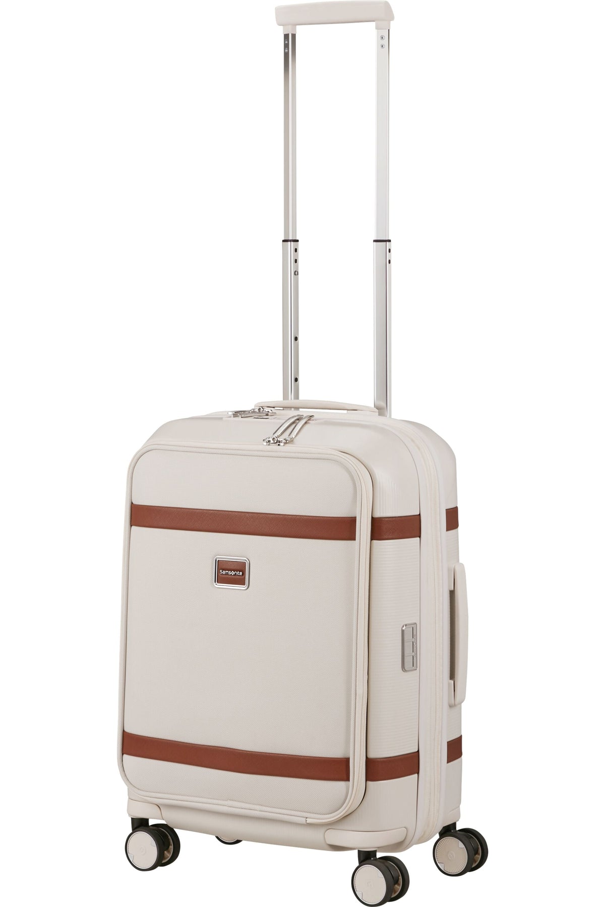 Walizka kabinowa Samsonite Image 55cm powiększana Easy Access z kieszenią na laptop 15.6" beżowa – zdjęcie 6