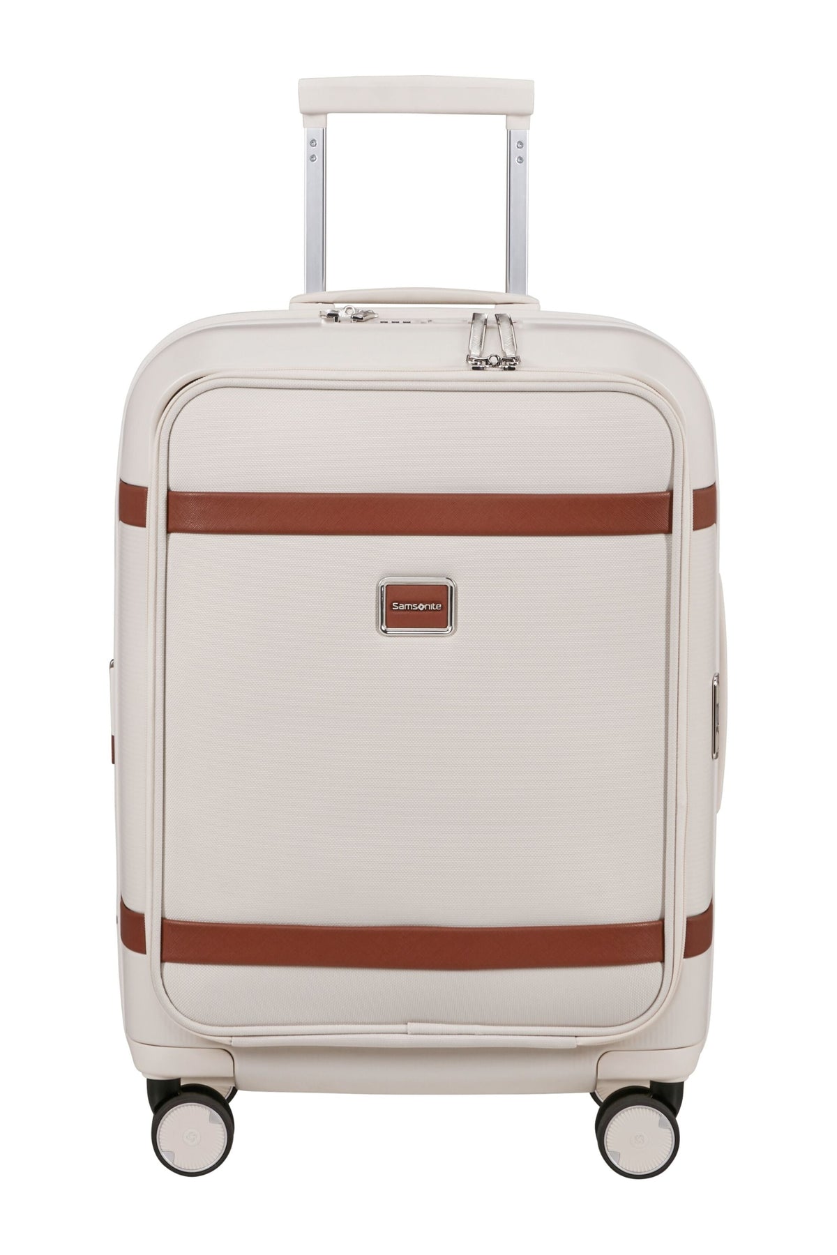 Walizka kabinowa Samsonite Image 55cm powiększana Easy Access z kieszenią na laptop 15.6" beżowa