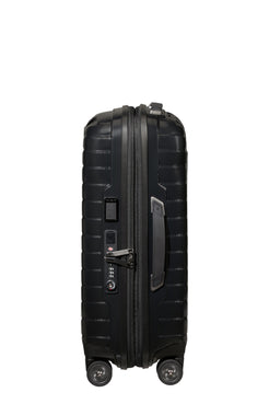 Walizka kabinowa Samsonite Proxis 55 cm powiększana z portem USB – czarna, bok