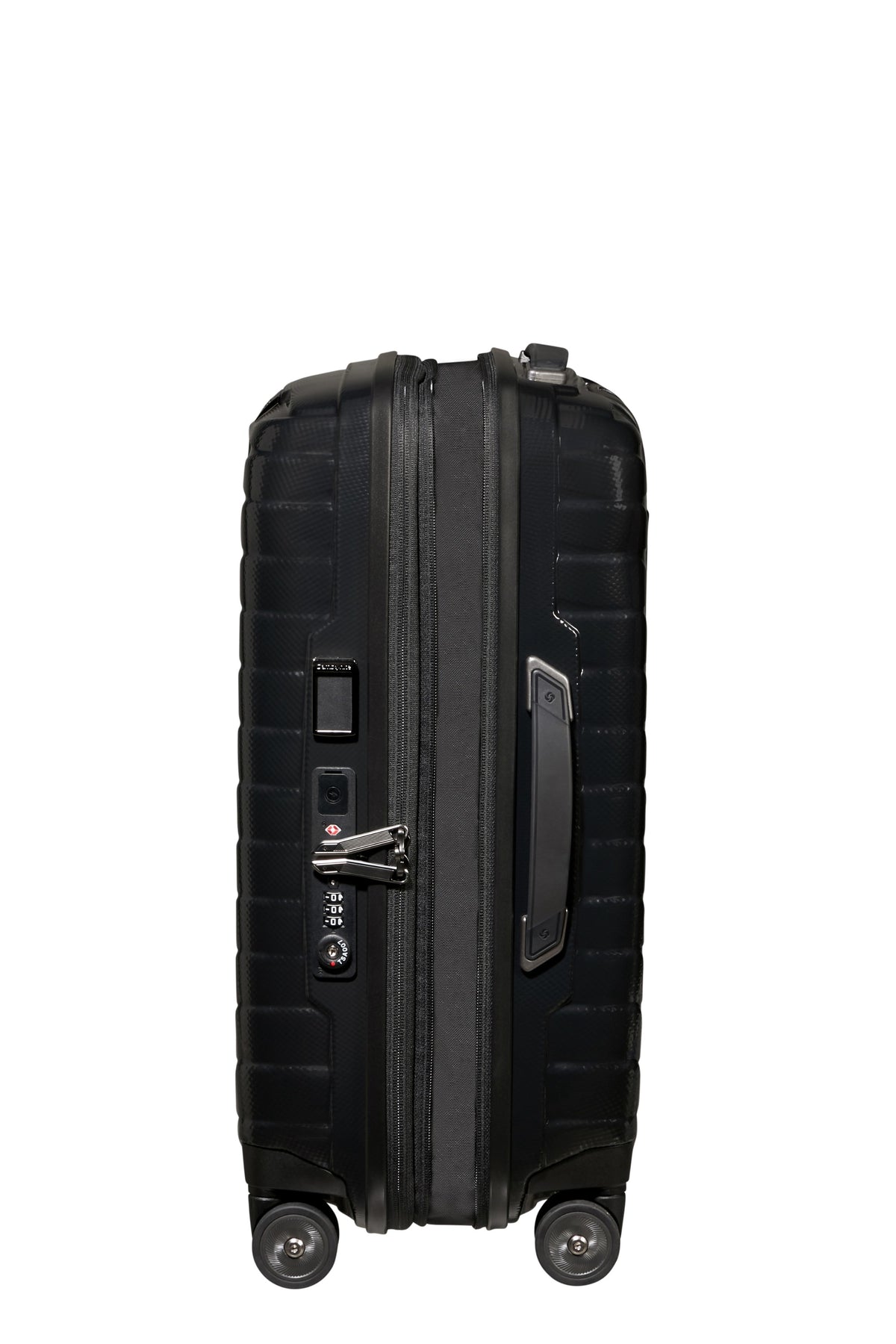Walizka kabinowa Samsonite Proxis 55 cm powiększana z portem USB – czarna, poszerzenie