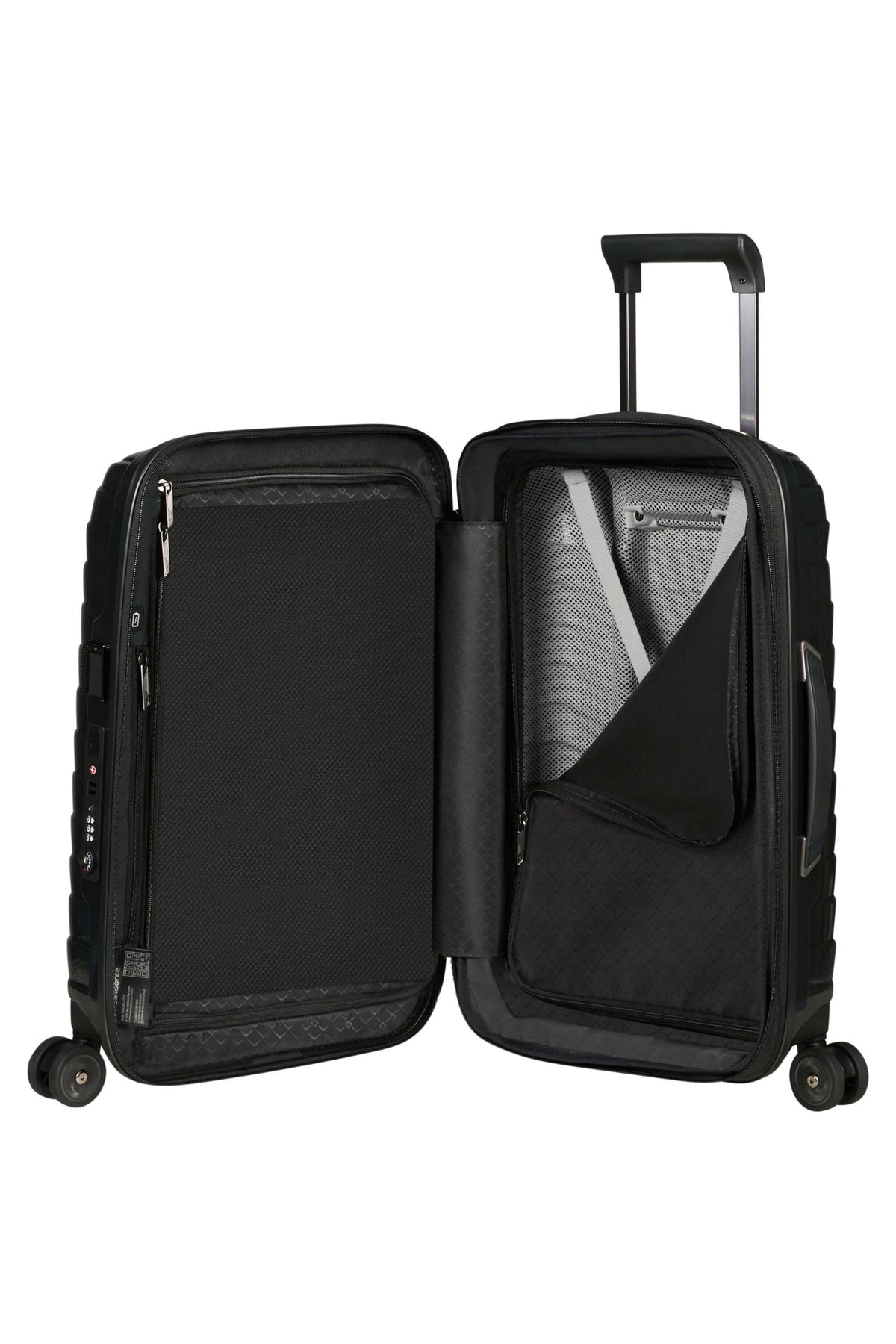 Walizka kabinowa Samsonite Proxis 55 cm powiększana 38/44 l z portem USB Black – wnętrze