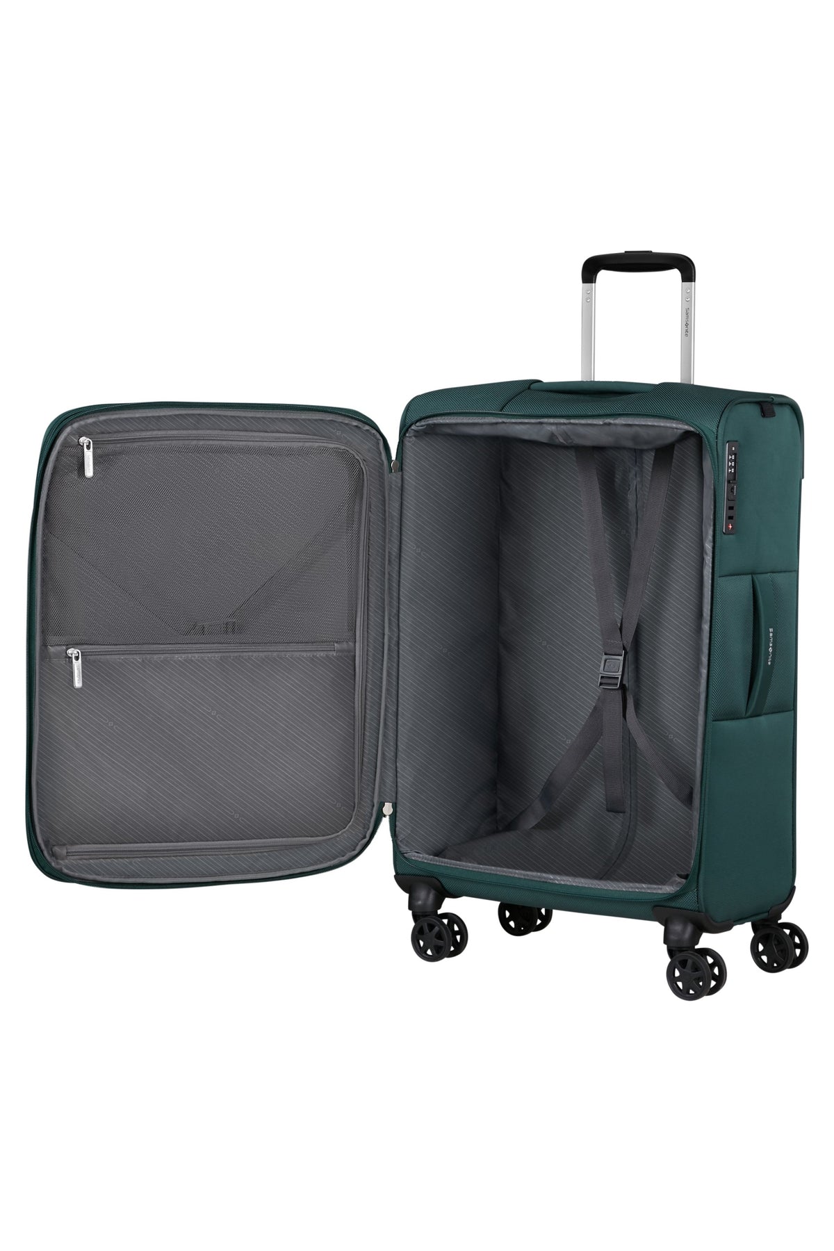 Walizka Samsonite Base Breeze 67 cm powiększana Dark Green – wnętrze