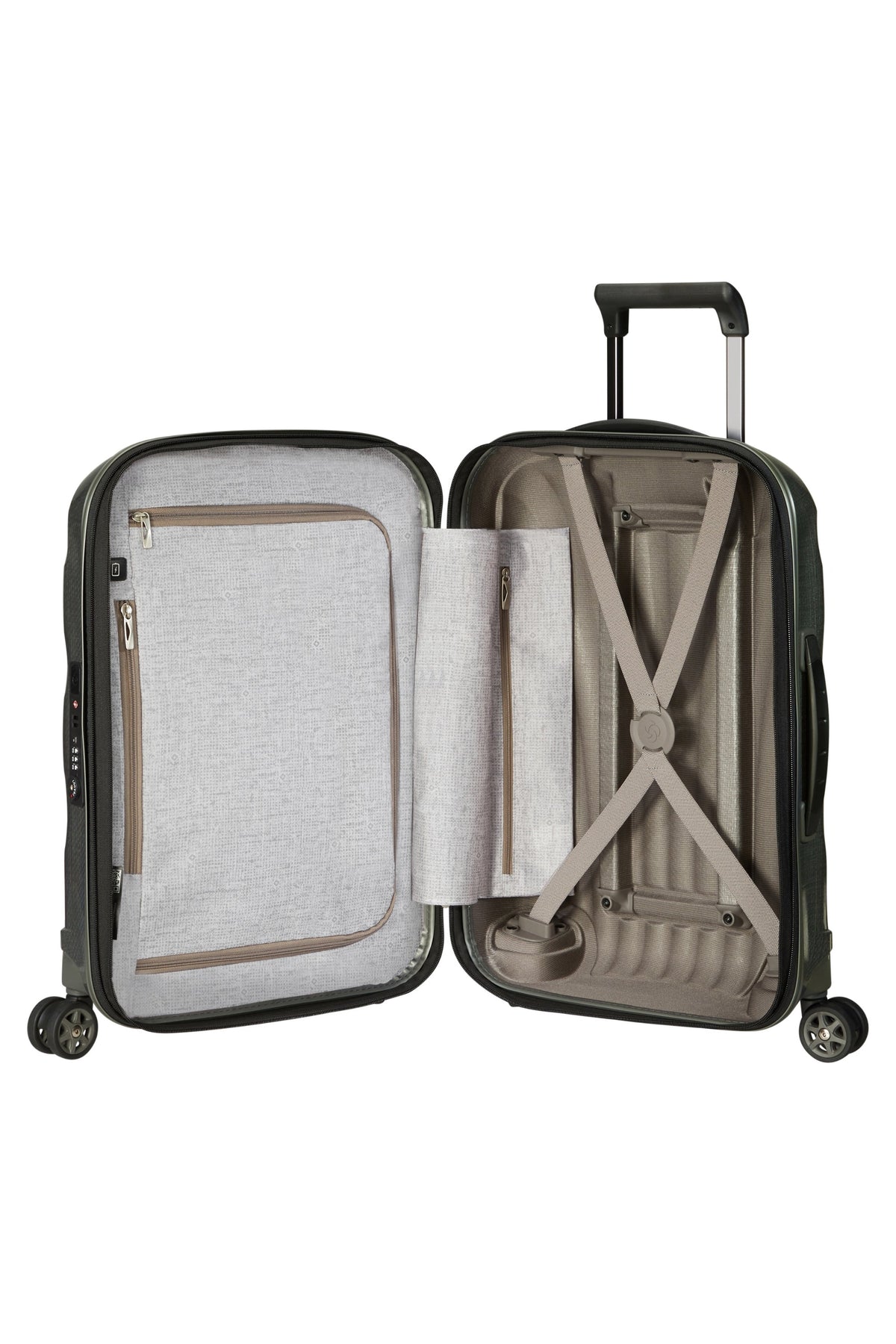 Walizka Samsonite C-Lite 55 cm powiększana zielona – wnętrze