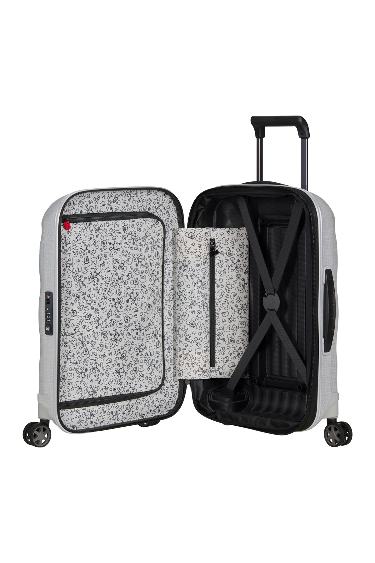 Walizka Samsonite C-Lite Disney 55 cm powiększana Mickey's Travel Tales – wnętrze