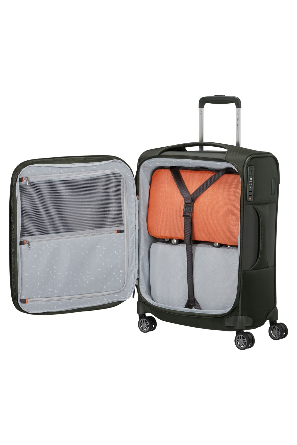 Walizka Samsonite Re-Lite 55 cm powiększana zielony – wnętrze