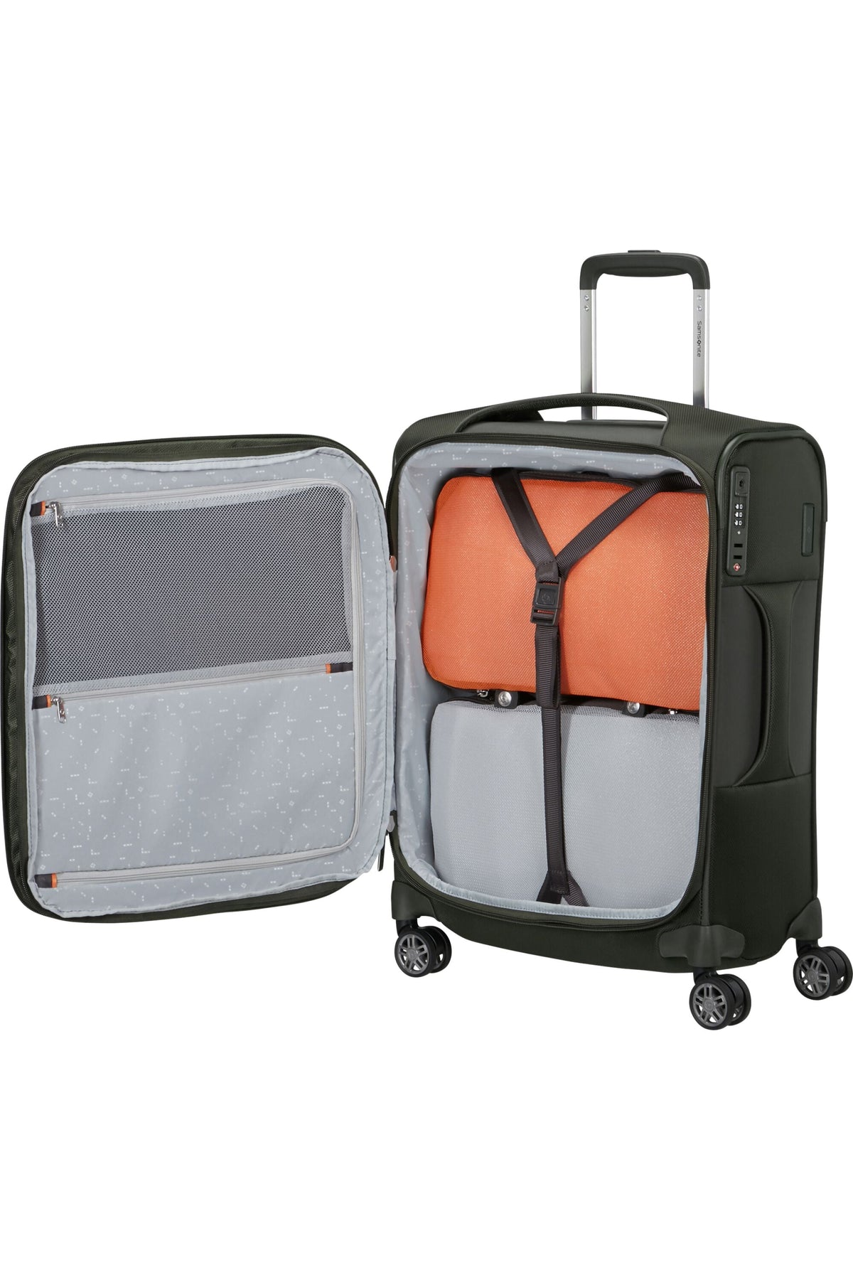 Walizka Samsonite Re-Lite 55cm powiększana zielony – wnętrze
