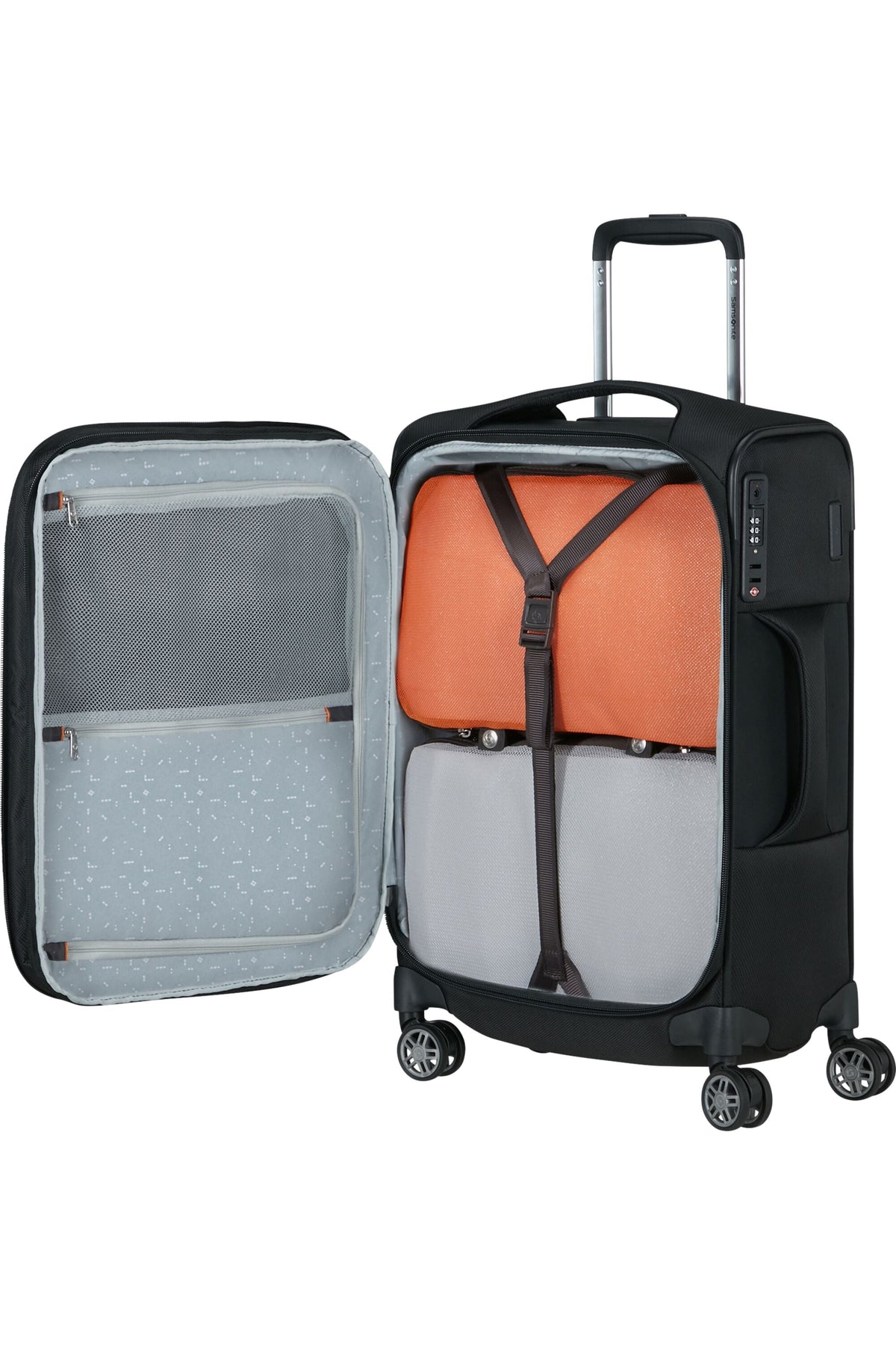 Walizka Samsonite Re-Lite 55cm slim powiększana czarny – wnętrze