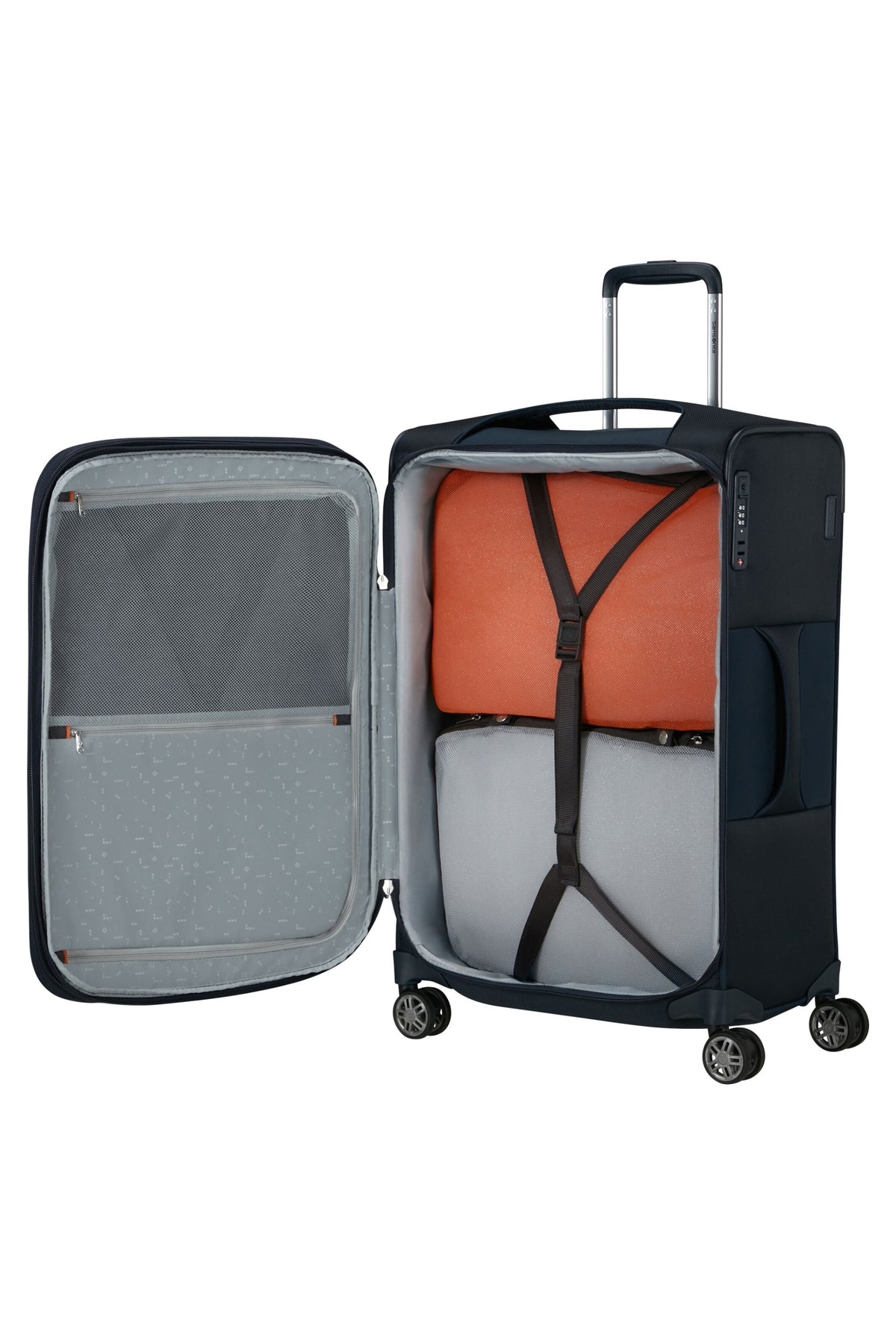 Walizka Samsonite Re-Lite 67 cm powiększana granatowy – wnętrze