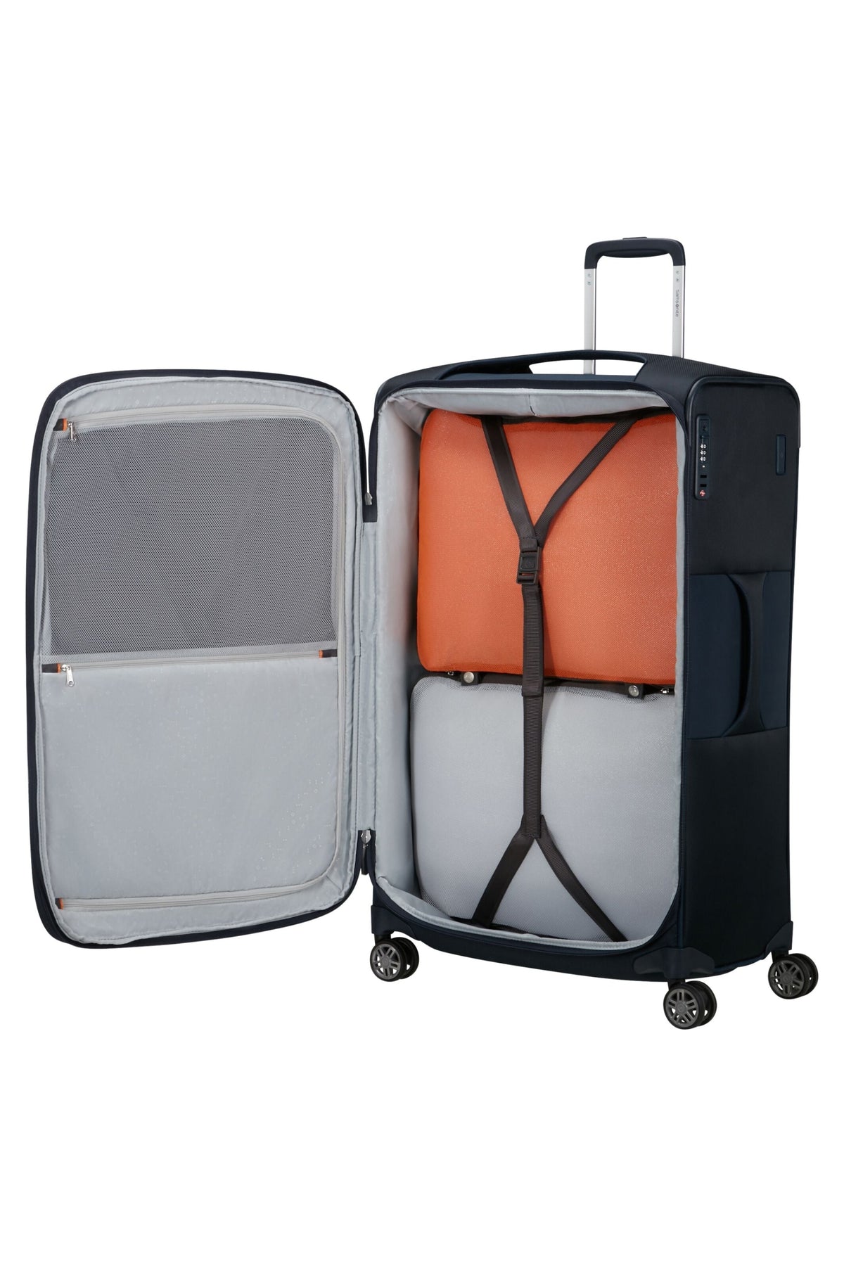 Walizka Samsonite Re-Lite 78 cm powiększana granatowy – wnętrze