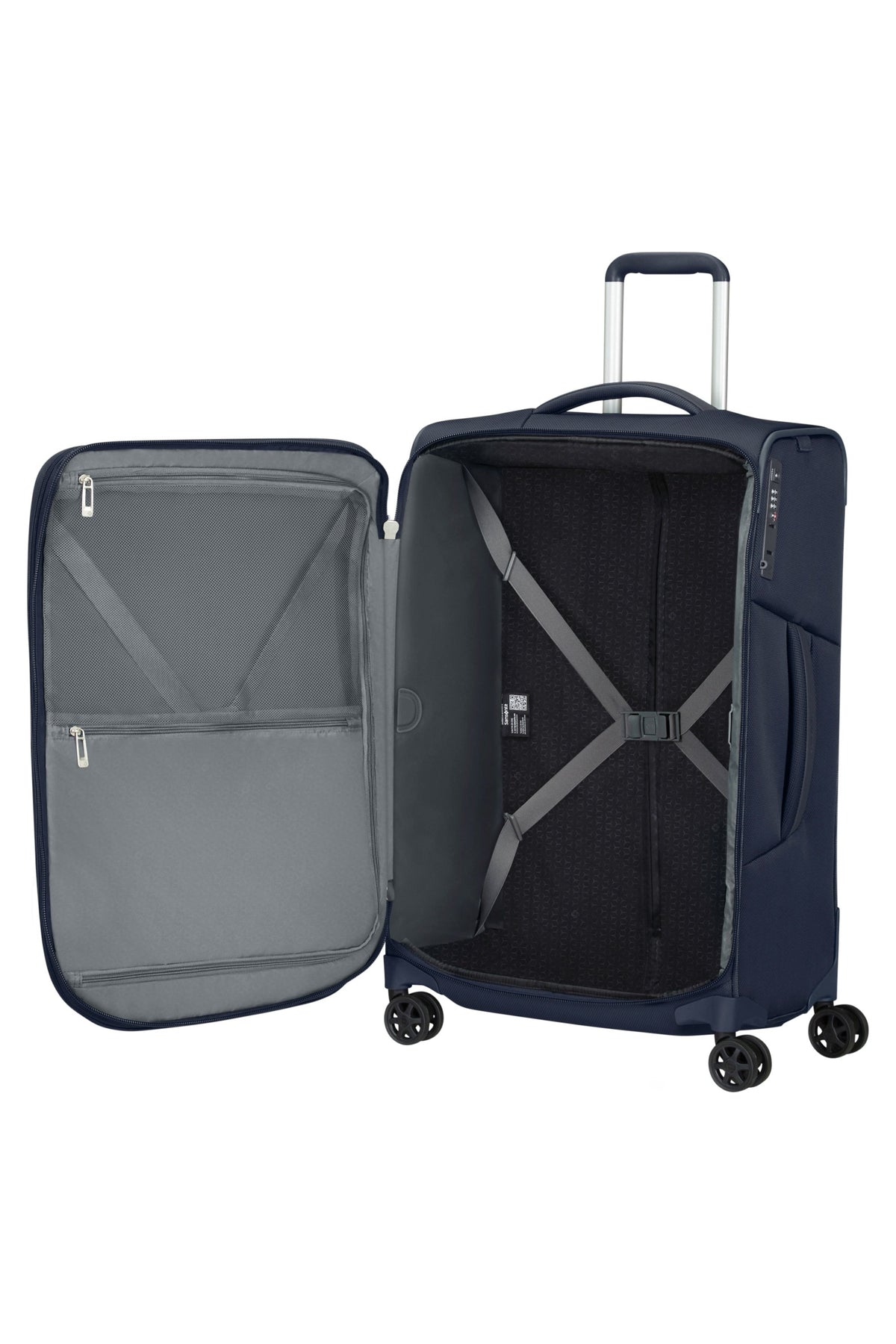 Walizka Samsonite Respark 67 cm powiększana granatowa – wnętrze