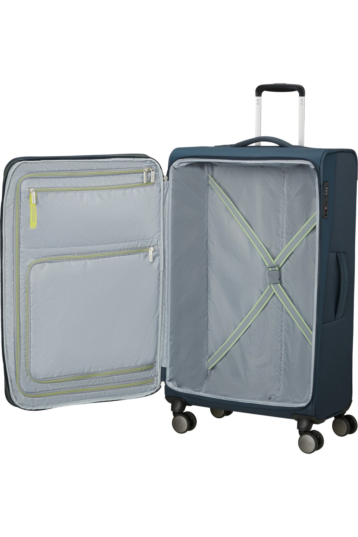Walizka American Tourister Wanderlite L powiększana Dark Navy – wnętrze