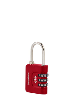 Kłódka szyfrowa 3-cyfrowa TSA Samsonite Red – widok 3/4