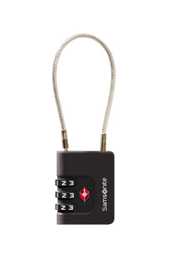 Kłódka kablowa 3-cyfrowa TSA Samsonite Black – tył