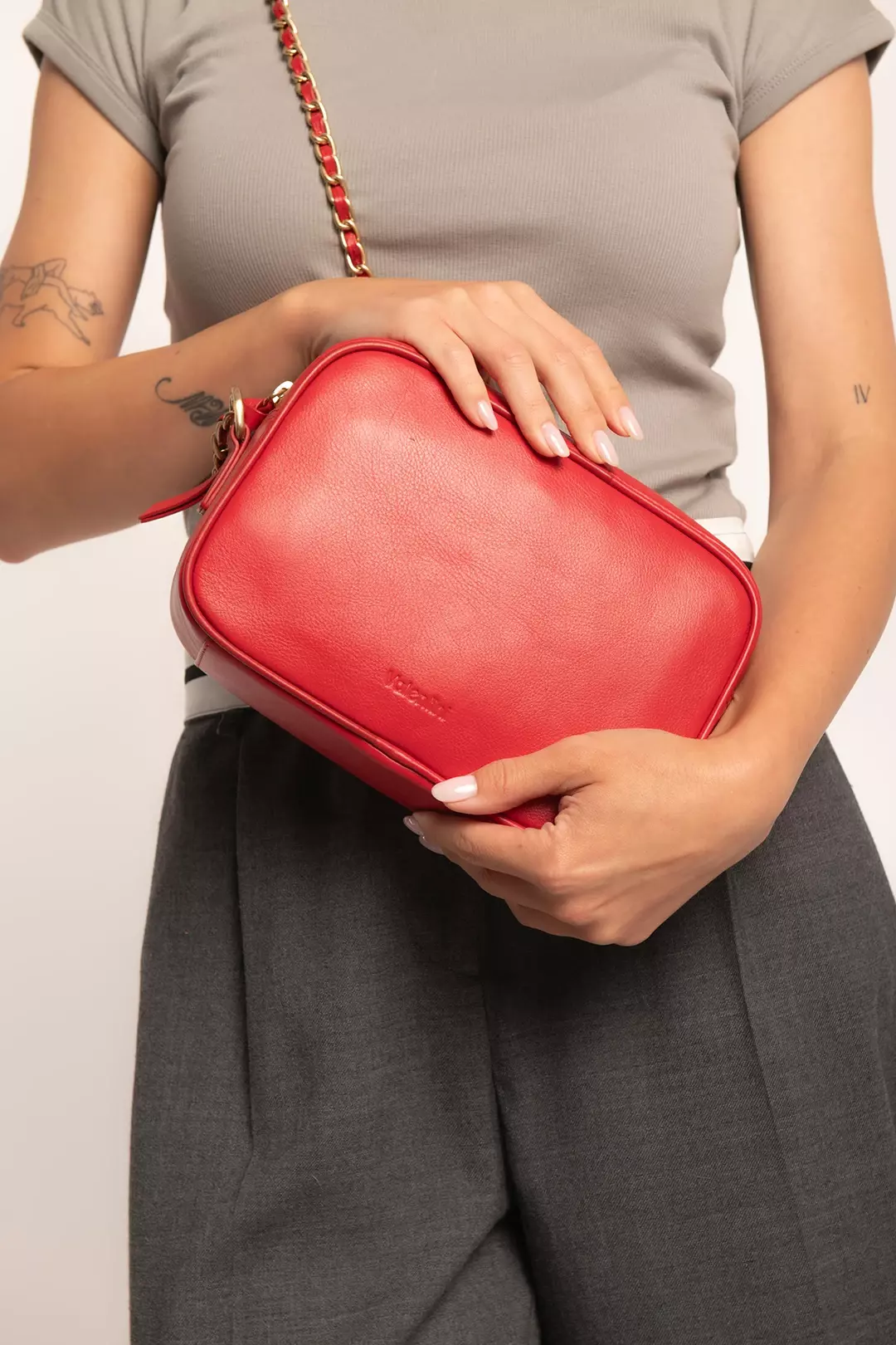 Kleine Handtasche mit Kette Valentini Adoro 358 rot