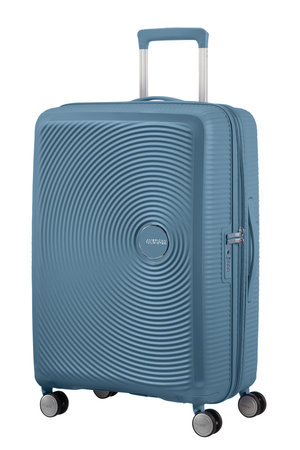 Walizka American Tourister Soundbox 67cm powiększana niebieska