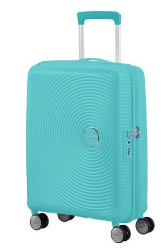 Walizka kabinowa American Tourister Soundbox 55cm powiększana turkusowa